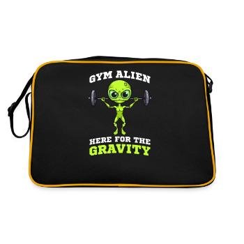 Alien Abduction Gym Alien Here For Gravity - Retro Bag - black/gold - Back