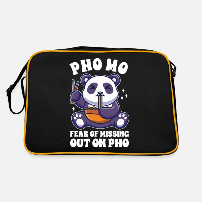 Drôle Pho Panda mignon mangeant Pho Sac Retro