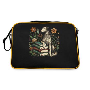 Lecteur de livre de fleurs Irish Wolfhound - Sac Retro - noir/or - Dos