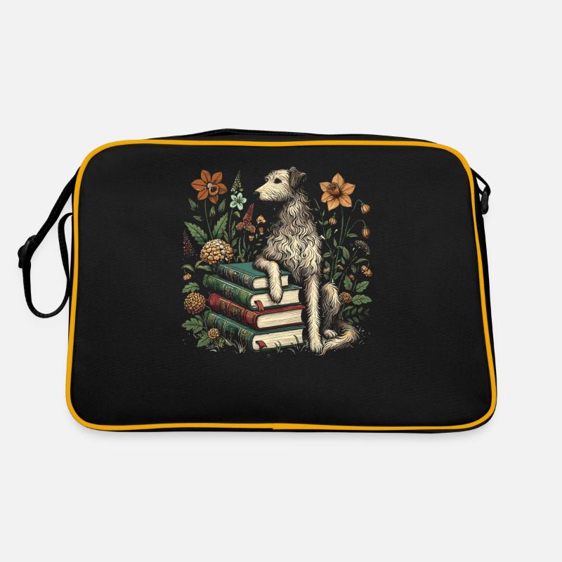Lecteur de livre de fleurs Irish Wolfhound Sac Retro
