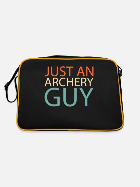 Bogenschießen Bogensport Bogenschütze - Retro Tasche - Schwarz/Gold - Hinten