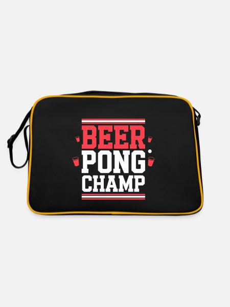 Beer Pong Champ 6 - Retro Tasche - Schwarz/Gold - Hinten