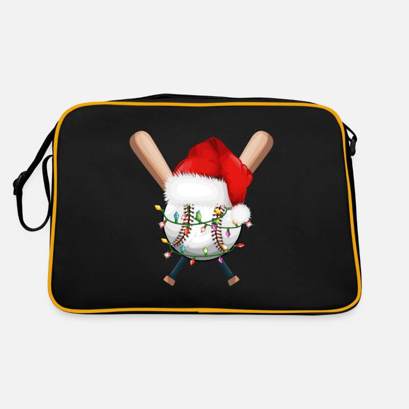 Merry Christmas snowman with baseball bat Retro Bag