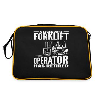 Legendary retired forklift driver - Retro Bag - black/gold - Back