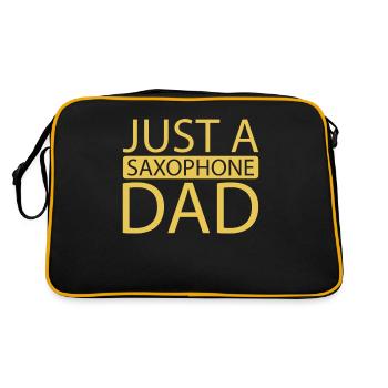 Saxophon Saxofon Juste un papa saxophone - Sac Retro - noir/or - Dos
