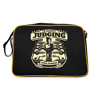 Retro Vintage Foosball Funny Foosball - Retro Bag - black/gold - Back