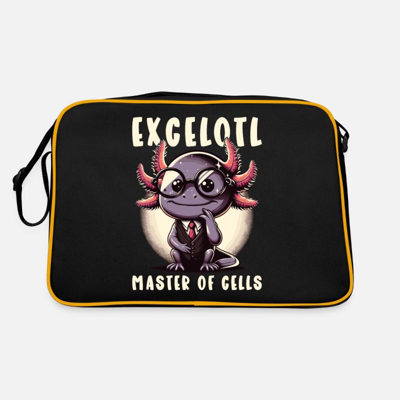 Excelotl Geeky Spreadsheet Axolotl - Retro Bag - black/gold