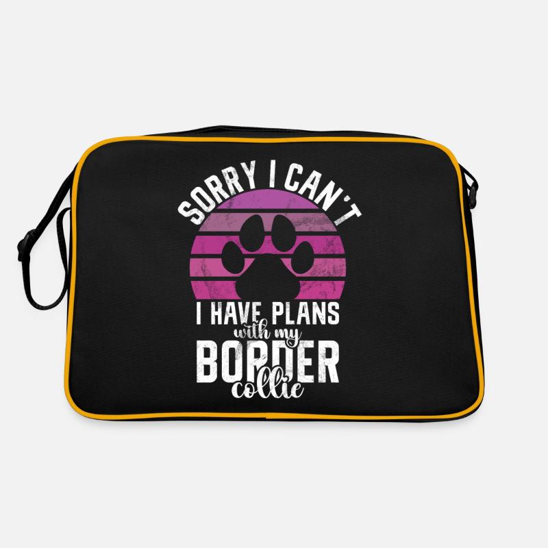Border Collie Gifts Retro Tasche