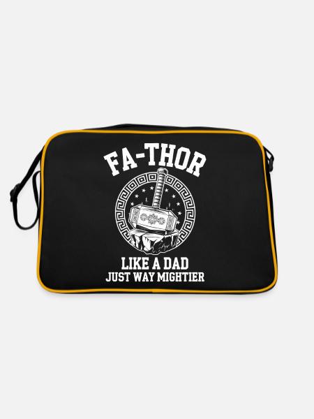 FA-THOR Comme un papa juste bien plus puissant Viking - Sac Retro - noir/or - Dos