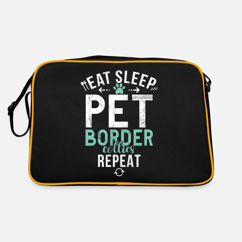 Border Collie Gifts Retro Tasche