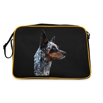 Australischer Treibhund - Retro Tasche - Schwarz/Gold - Hinten