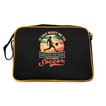 Soccer Player Want Me Listen Talk Soccer - Retro Bag - black/gold - Back