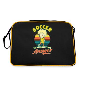 Soccer Player Soccer Is Answer - Retro Bag - black/gold - Back