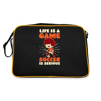 Soccer Player Life Game Soccer Serious - Retro Bag - black/gold - Back