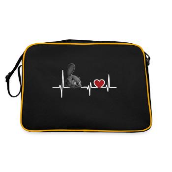 Biber - Retro Tasche - Schwarz/Gold - Hinten
