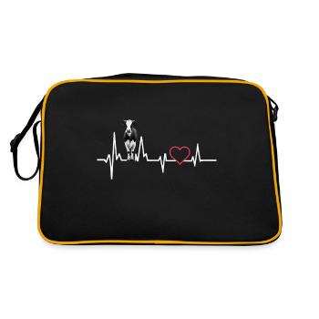 Kuh - Retro Tasche - Schwarz/Gold - Hinten