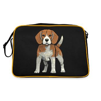 Beagle Fingerprint - Retro Bag - black/gold - Back