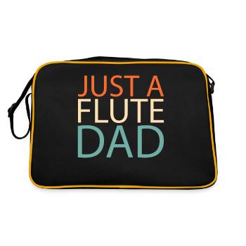 Flötist Flöte Just A Flute Dad - Retro Tasche - Schwarz/Gold - Hinten