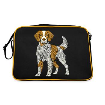 Empreinte digitale de l’épagneul breton - Sac Retro - noir/or - Dos