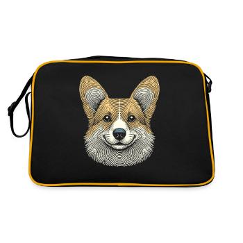 Empreinte digitale corgi - Sac Retro - noir/or - Dos