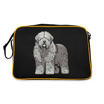 Empreinte digitale du vieux berger anglais Bobtail - Sac Retro - noir/or - Dos