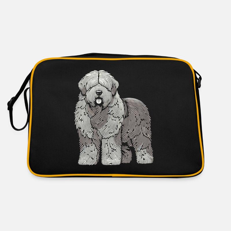 Empreinte digitale du vieux berger anglais Bobtail Sac Retro