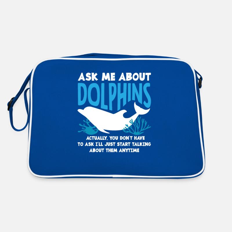 Ask me about dolphins Retro Bag