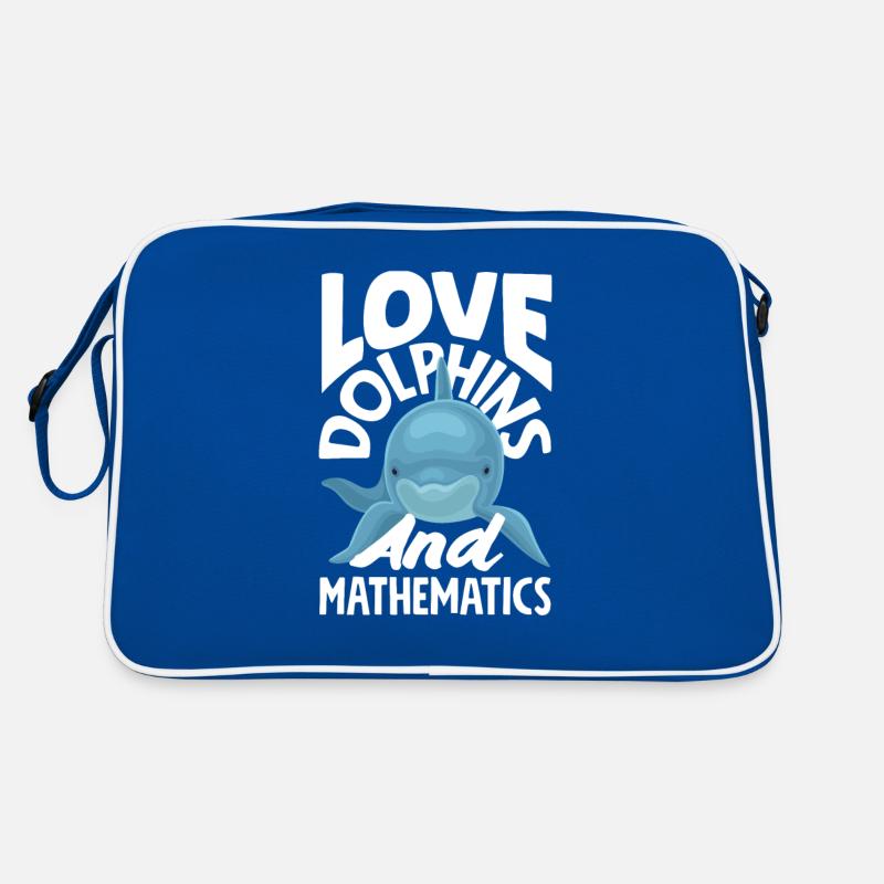 Love dolphins and math Retro Bag