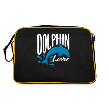Amoureux des dauphins sautant dans l’eau - Sac Retro - noir/or - Dos