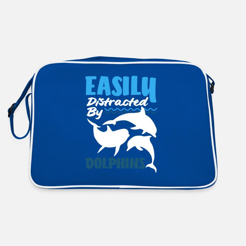 Easily distracted by dolphins Retro Bag