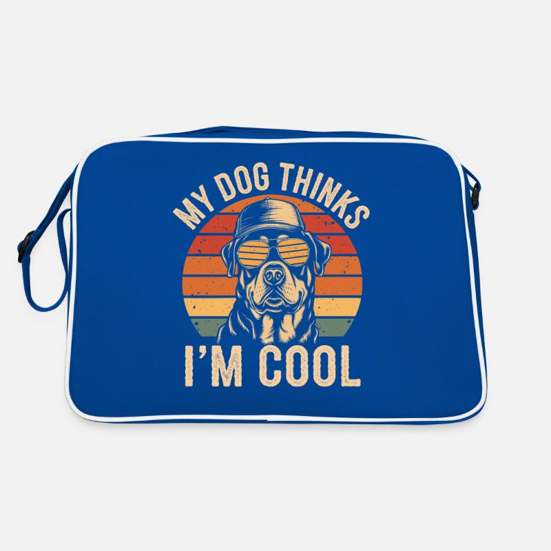 Rottweiler My dog thinks I'm cool Retro Bag