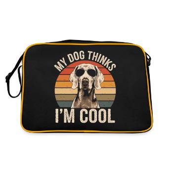 Braque de Weimar Mon chien pense que je suis cool - Sac Retro - noir/or - Dos
