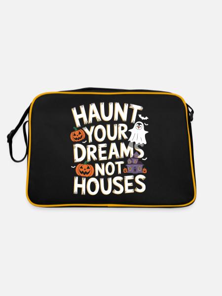 Penguin Halloween: Haunting Your Dreams Not Houses - Retro Bag - black/gold - Back