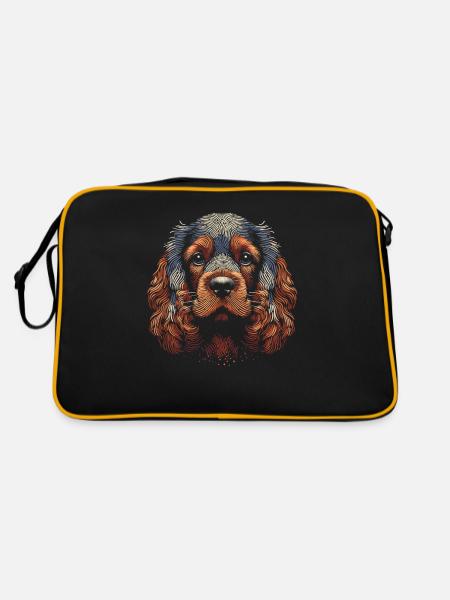 Empreinte digitale Cocker Spaniel - Sac Retro - noir/or - Dos