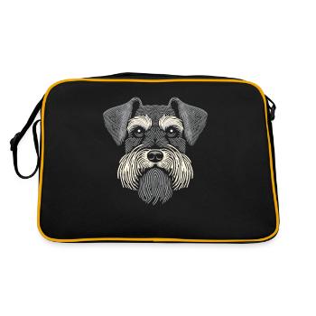 Schnauzer Fingerprint - Retro Bag - black/gold - Back