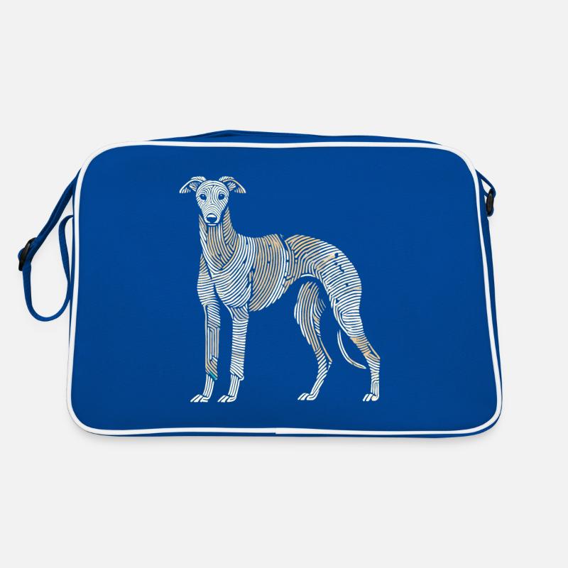 Greyhound Windhund Fingerabdruck Retro Tasche