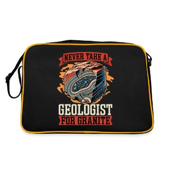 Geologist Never Take A Geologist For Rockhounding - Retro Bag - black/gold - Back