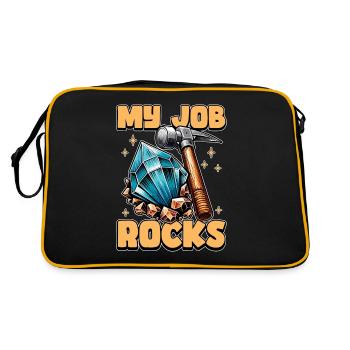 Geologist My Job Rocks Rockhounding Geologists - Retro Bag - black/gold - Back