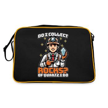 Geologist Do I Collect Rocks Of Quartz Scientist - Retro Bag - black/gold - Back