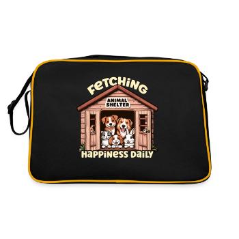 Animal Shelter Fetching Happiness Daily Dog Lover - Retro Bag - black/gold - Back