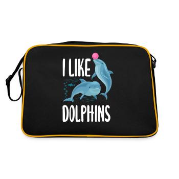 I like dolphins for dolphin lovers - Retro Bag - black/gold - Back