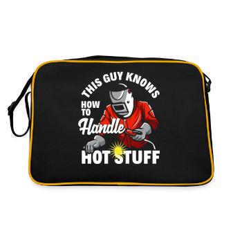This guy knows how to handle hot stuff - Retro Bag - black/gold - Back