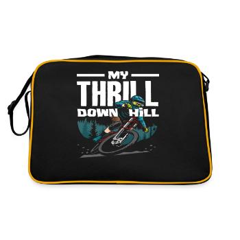 Mein Nervenkitzel Downhill Mountainbiking - Retro Tasche - Schwarz/Gold - Hinten