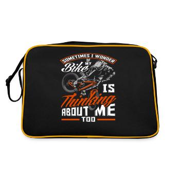 Sometimes I wonder if my bike is also attached to - Retro Bag - black/gold - Back