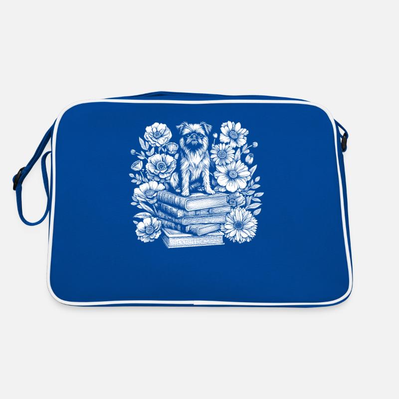 Brussels Griffon Blumenbuchleser Retro Tasche