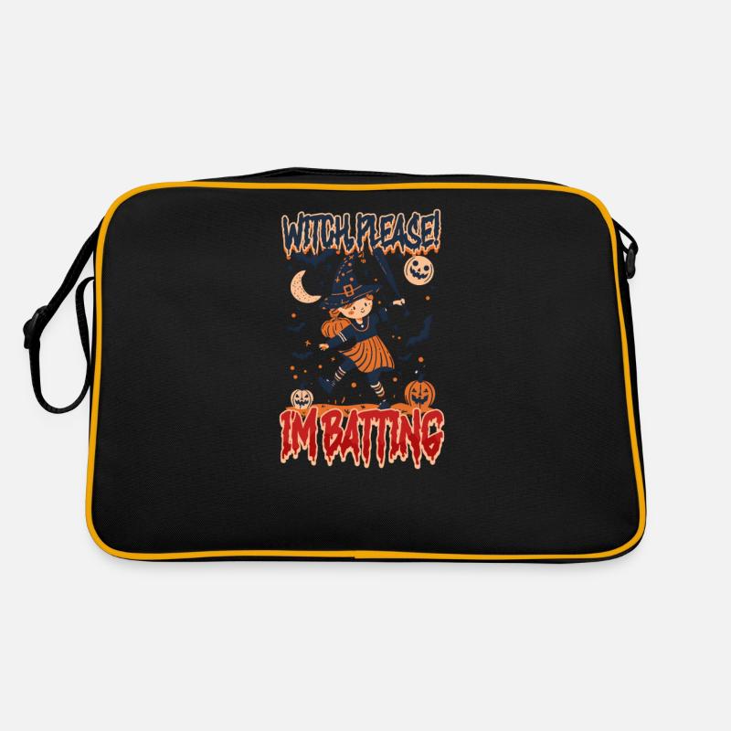 Halloween Baseball Witch, Please! I'm Batting Retro Bag