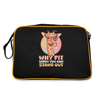 Giraffe Why Fit In When You Can Stand Out? - Retro Bag - black/gold - Back