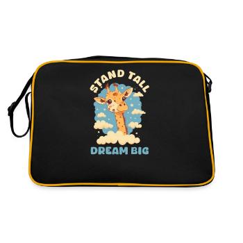 Girafe Stand Tall, Dream Big - Sac Retro - noir/or - Dos