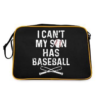 Ich kann nicht, mein Sohn hat Baseball - Retro Tasche - Schwarz/Gold - Hinten