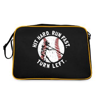 Hit Hard Run Fast Turn Left - Retro Tasche - Schwarz/Gold - Hinten